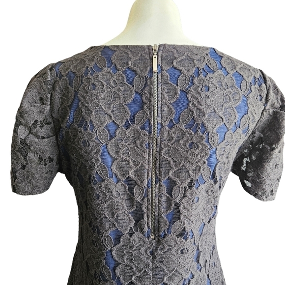 Saks Fifth Avenue Womens Floral Lace Overlay Dress Sz 6 - Picture 4 of 11